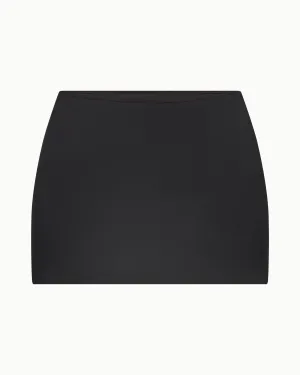 Satin Ultra Mini Swim Skirt | Black