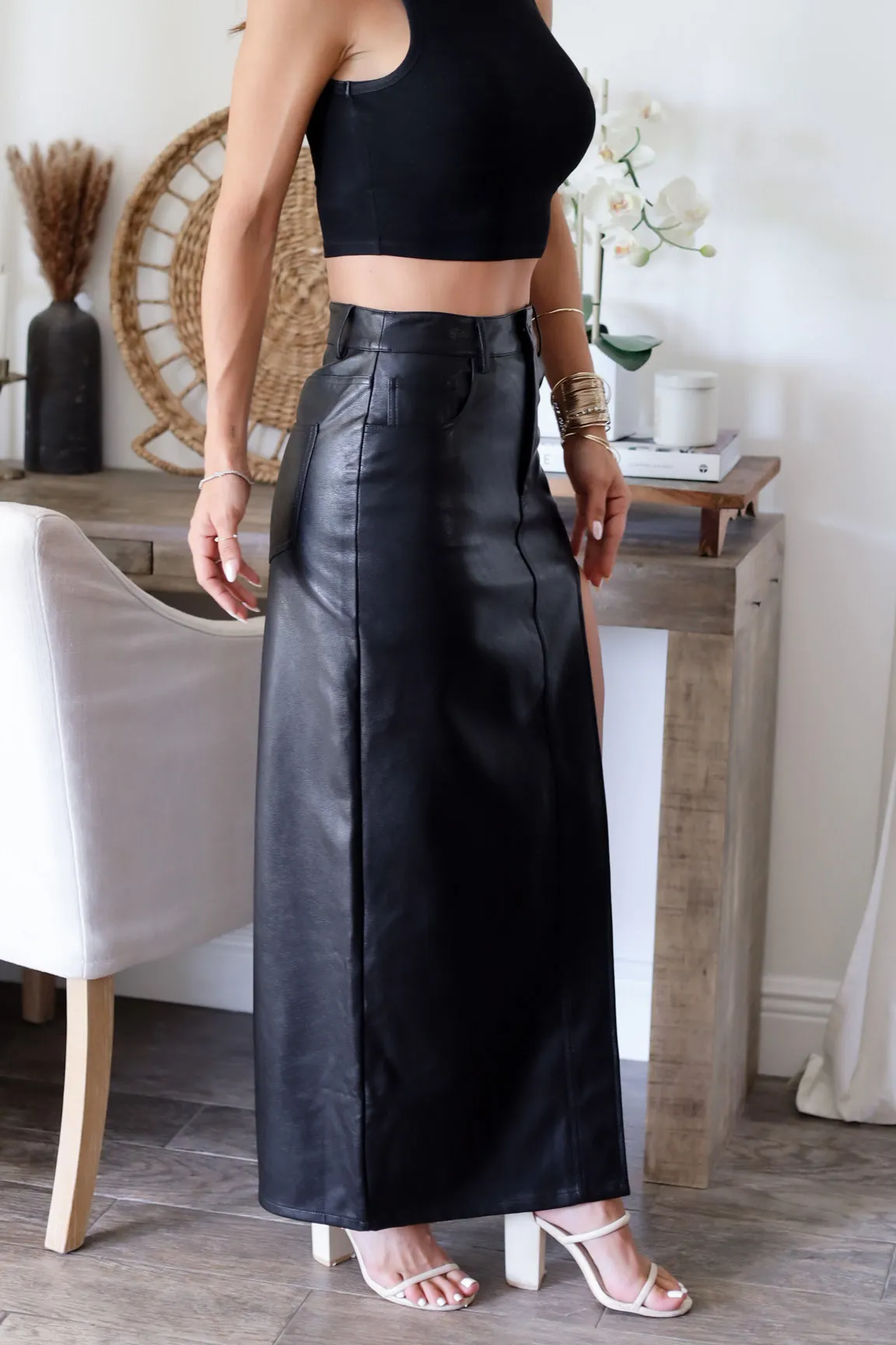 Serena Faux Leather Midi