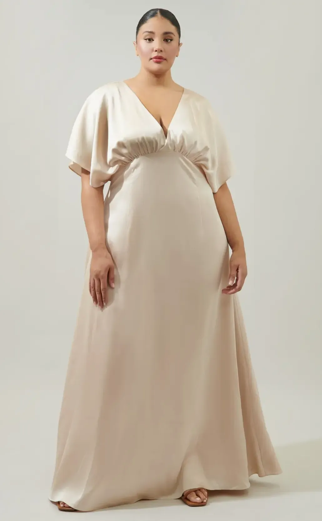 The Darling Cutout Maxi Dress - Ivory - PLUS