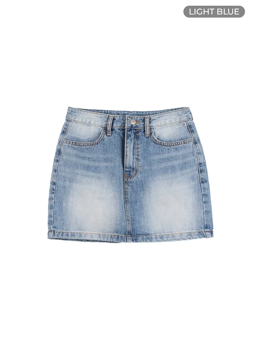 Vintage Washed Denim Mini Skirt CY403