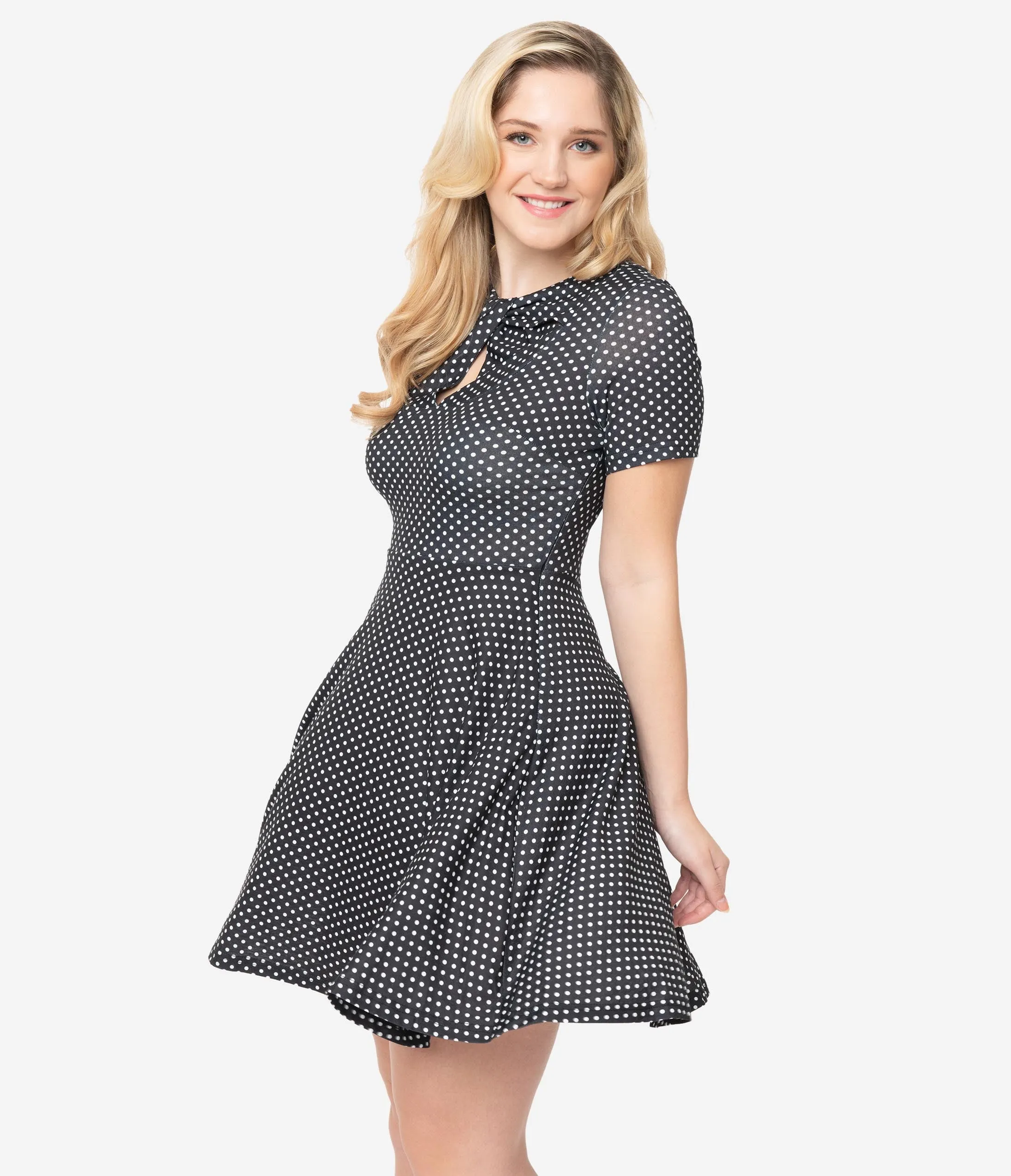 Voodoo Vixen Black & White Polka Dot Bentley Dress