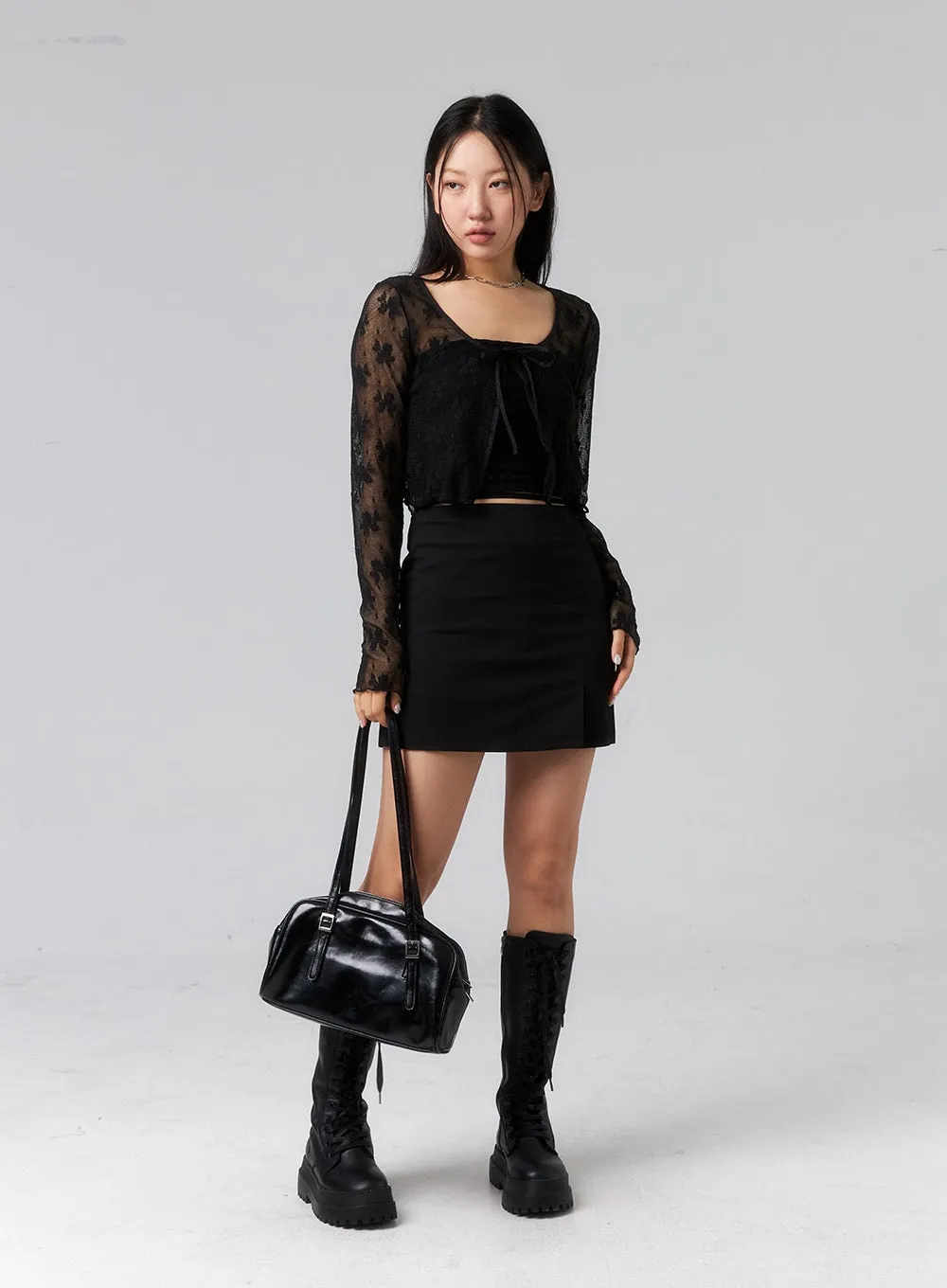 Waist Strap Mini Skirt CL319