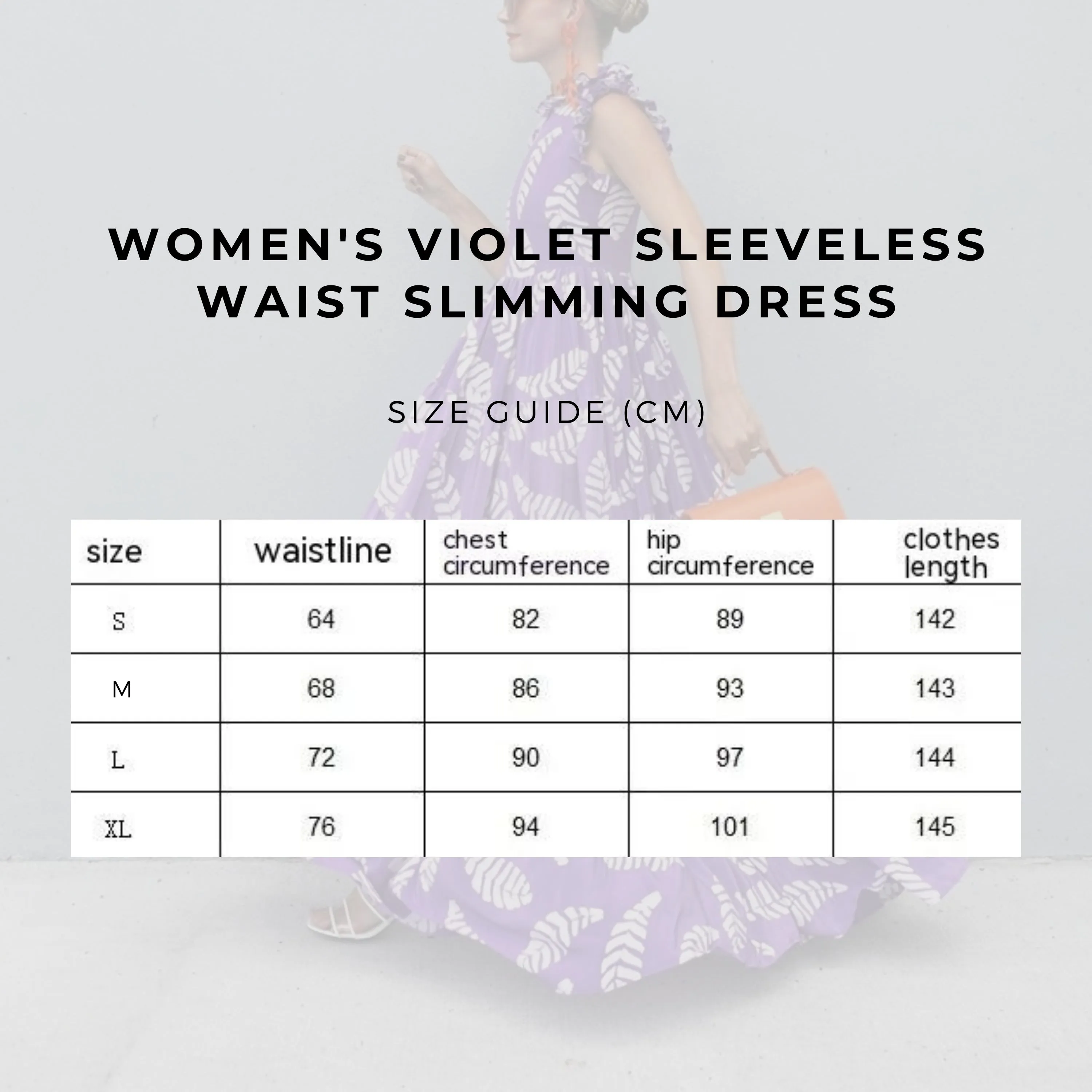 Women's Violet Sleeveless Waist Slimming Dress