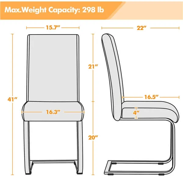 Yaheetech 6PCS Dining Chairs Modern Kitchen Chairs