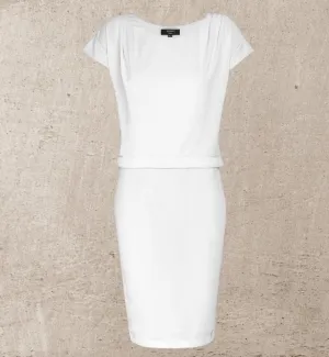 Yanny London White, Patrice, Cap Sleeve Dress UK 10 US 6 EU 38 RRP £105